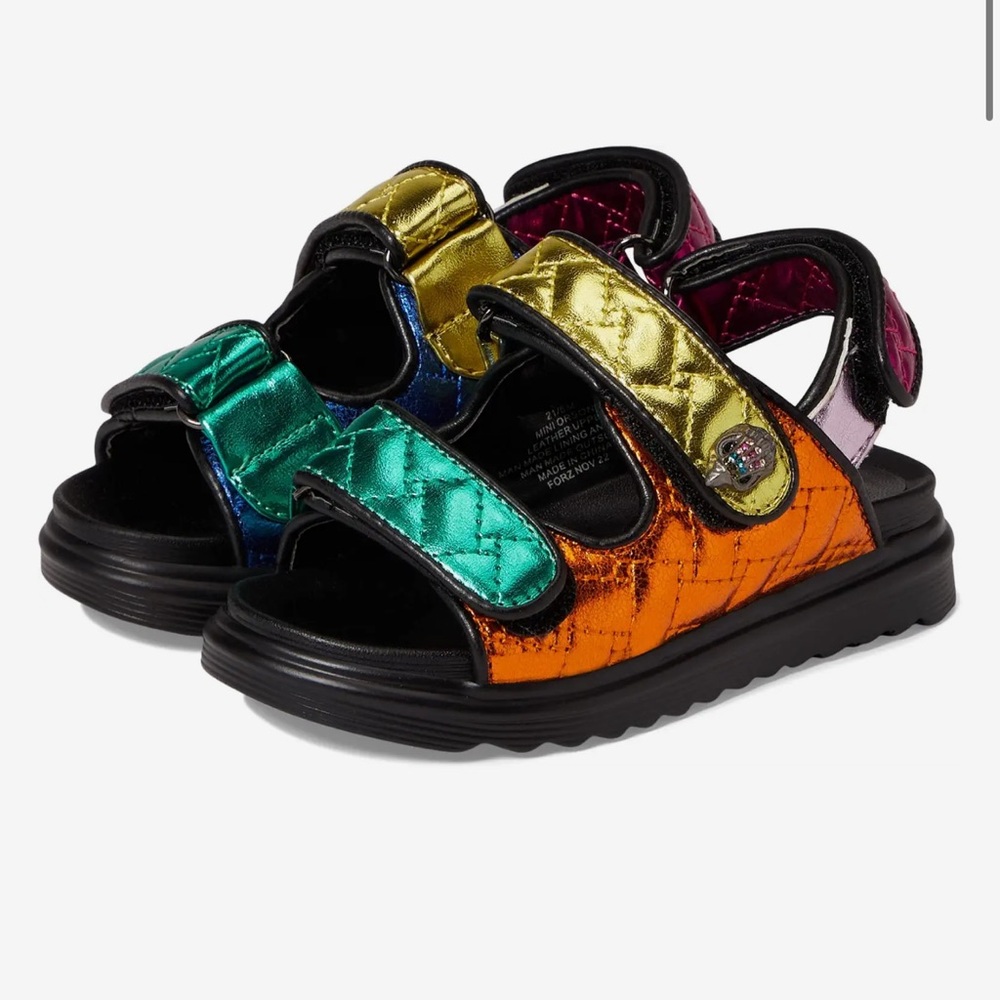 Kurt Geiger London Metallic Toddler Baby Girl Sandals Flip Flops Mini Orsin 6 22